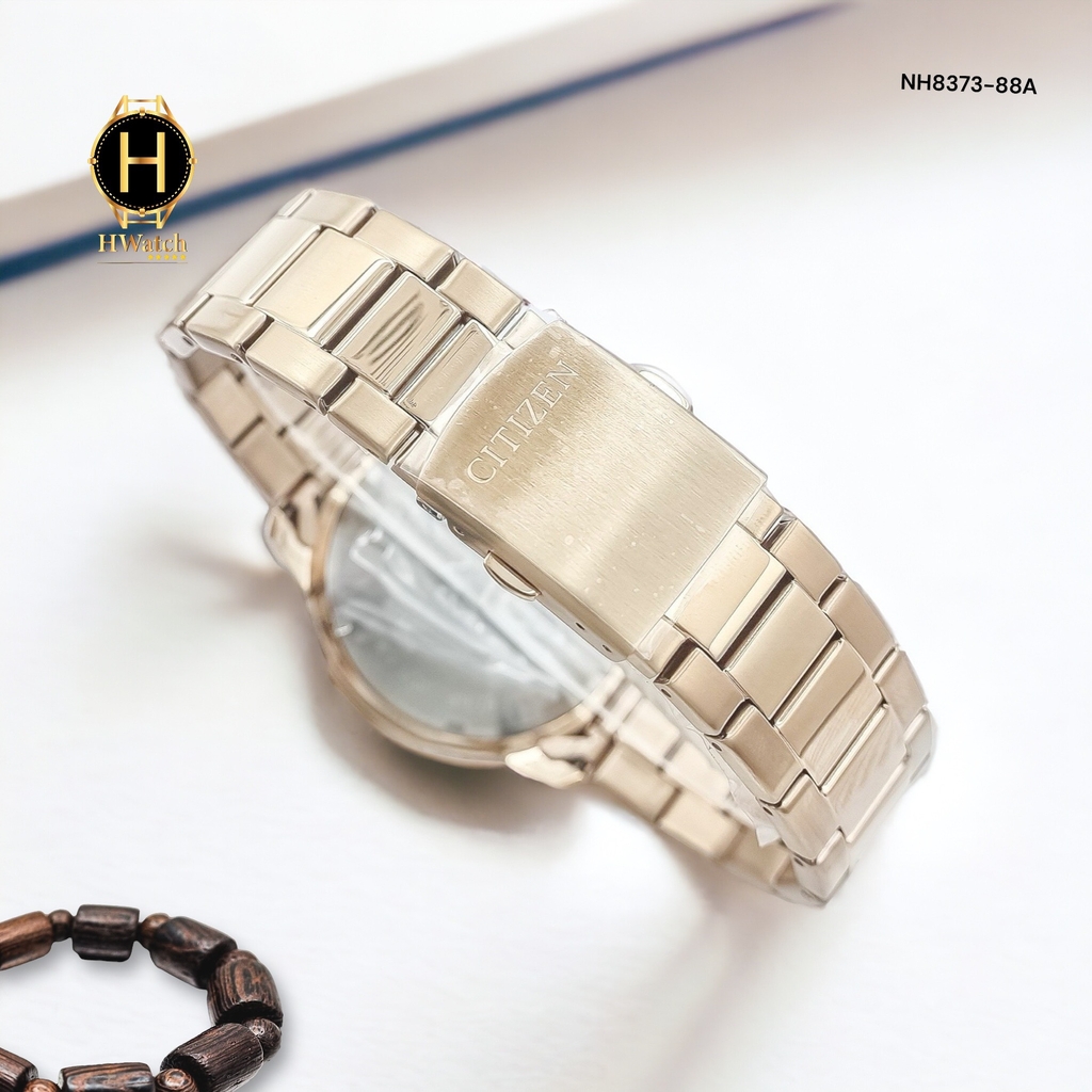 Đồng Hồ Nam Citizen Automatic NH8373-88A Dây Thép Vỏ Vàng Mặt Trắng