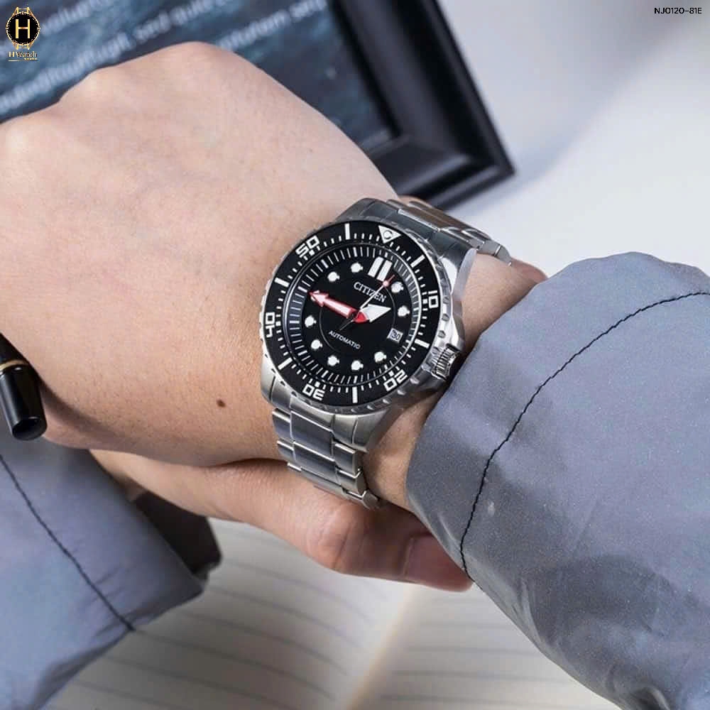 Đồng Hồ Nam Citizen Automatic NJ0120-81E Thép Mặt Đen