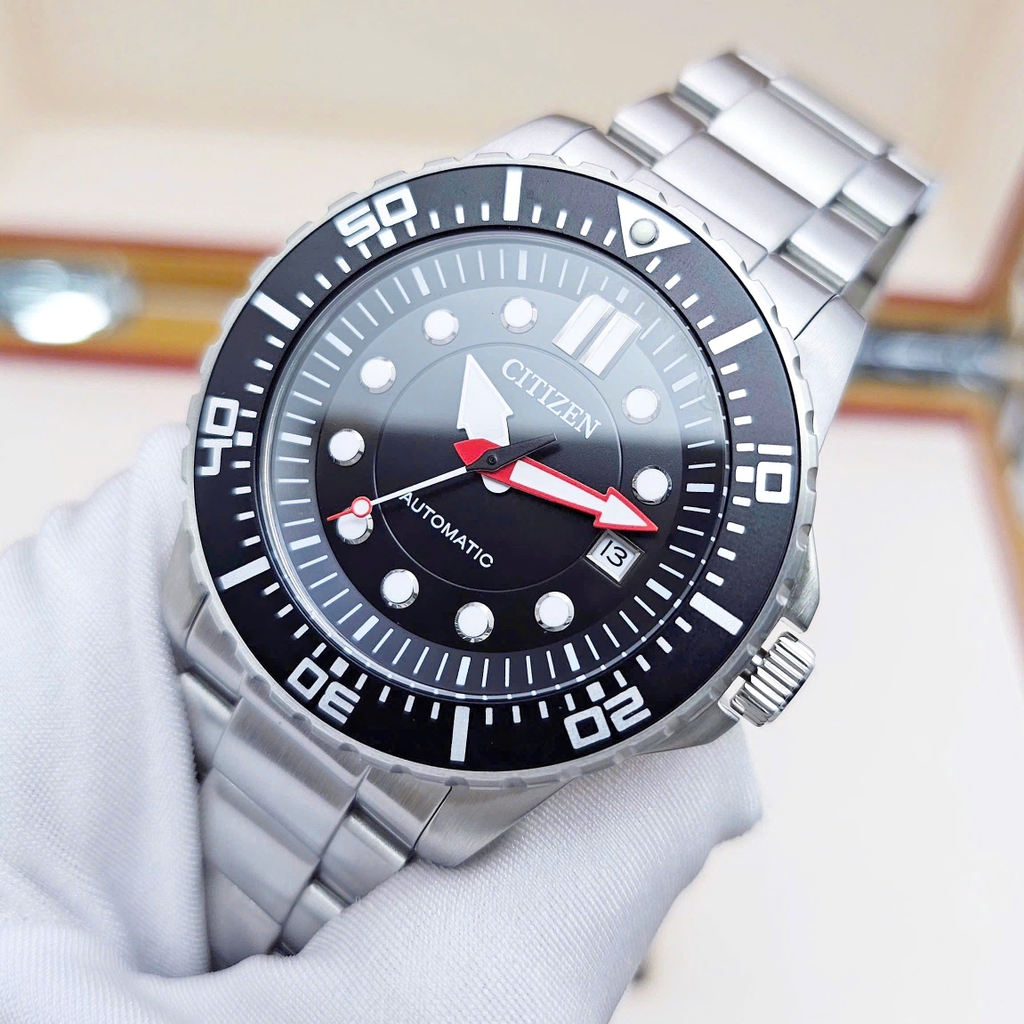 Đồng Hồ Nam Citizen Automatic NJ0120-81E Thép Mặt Đen