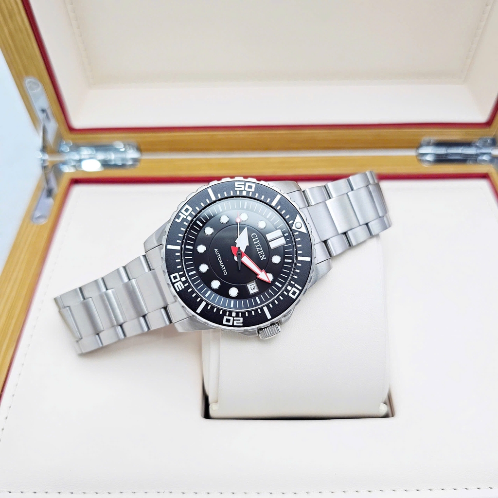 Đồng Hồ Nam Citizen Automatic NJ0120-81E Thép Mặt Đen