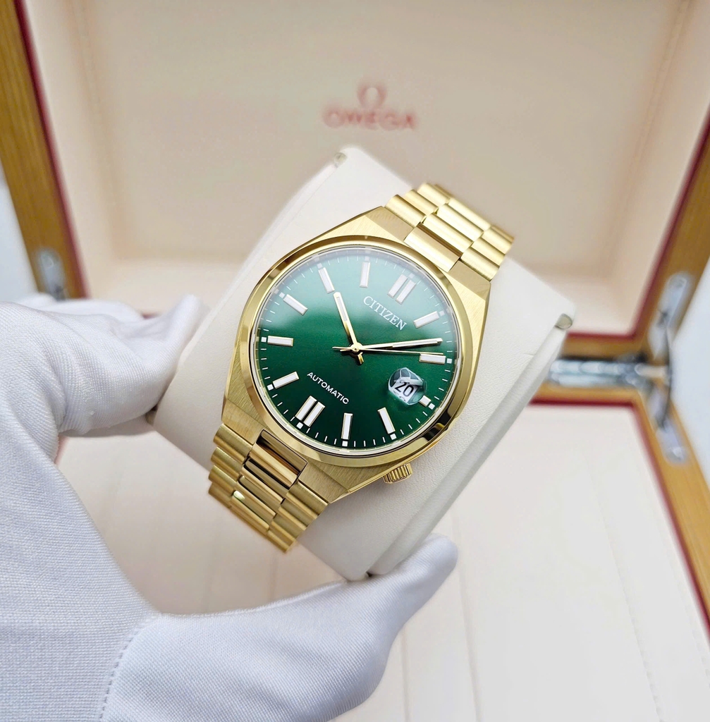 Đồng Hồ Nam Citizen Automatic Tsuyosa Mechanical Gold Green NJ0152-51X 