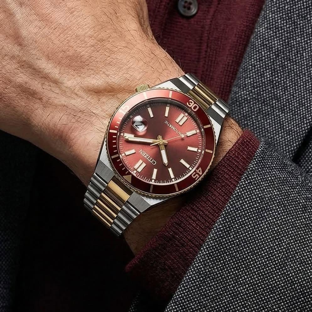 Đồng Hồ Nam Citizen Automatic Tsuyosa Shore Mechanical red NJ0234-58X