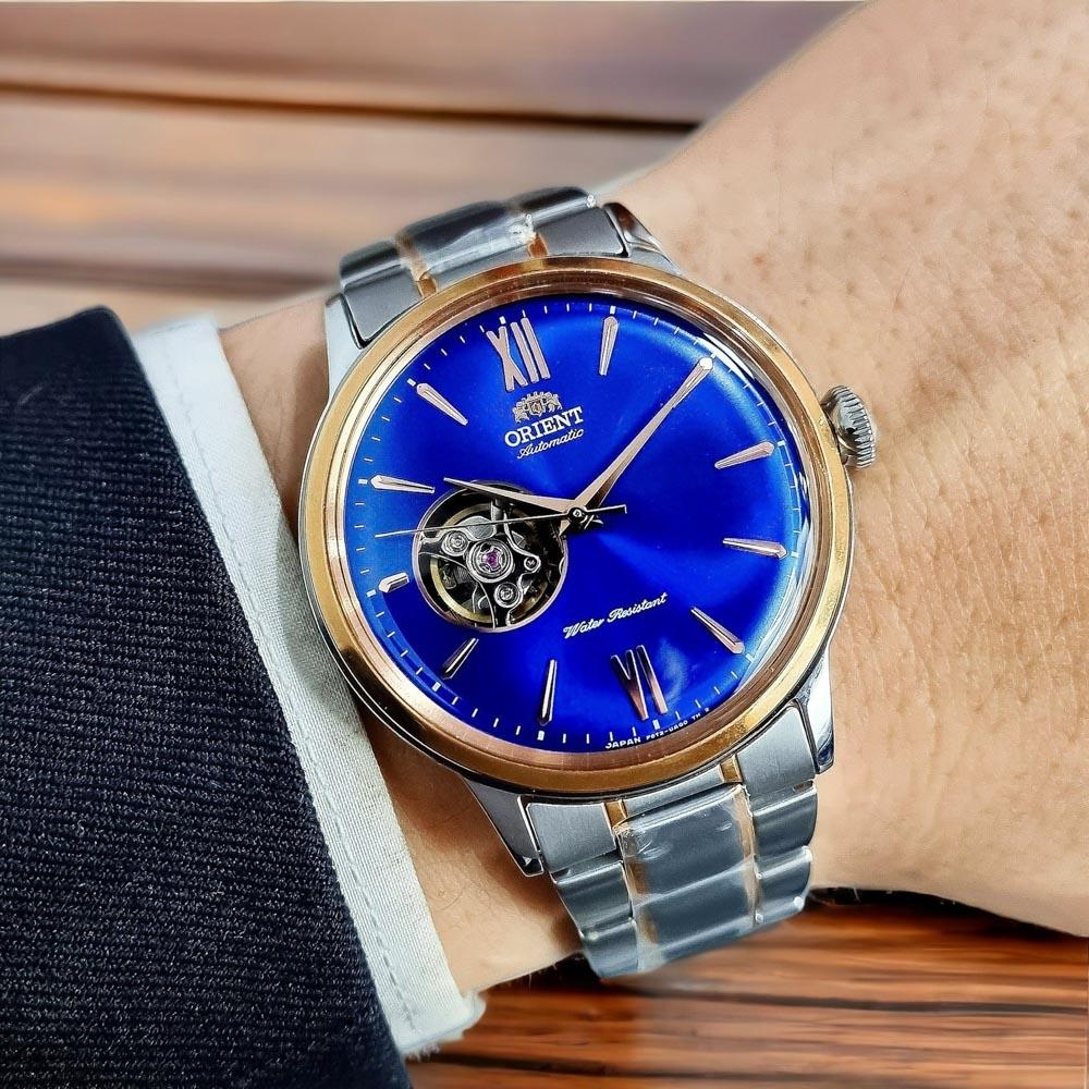 Đồng Hồ Nam Orient Automatic Bambino Open Heart Demi Rose BLue RA-AG0433L RA-AG0433L00C RA-AG0433L10B