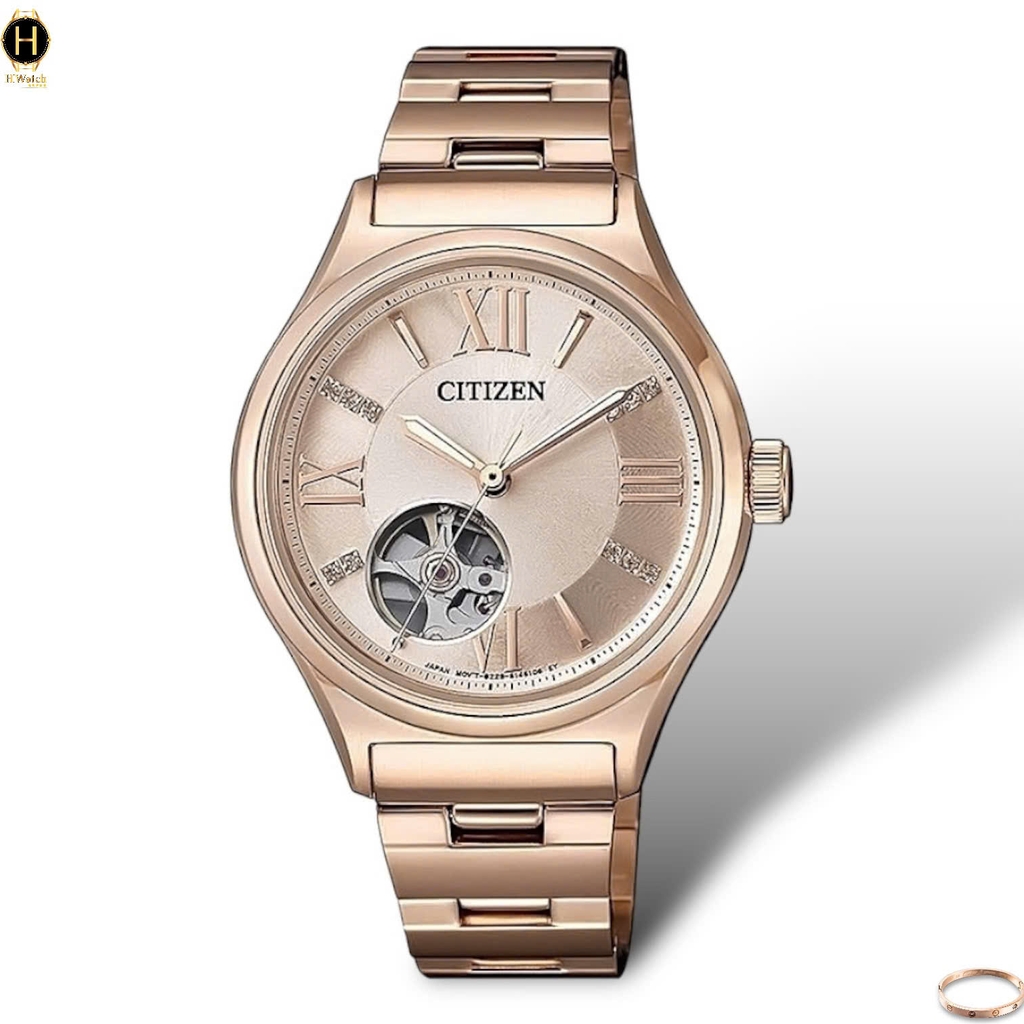 Đồng Hồ Nữ Citizen Automatic PC1003-58X Rose  Open Heart