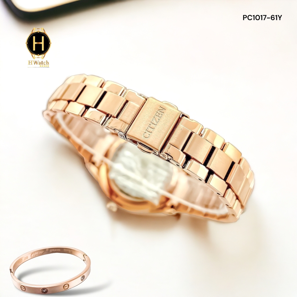 Đồng Hồ Nữ Citizen Automatic Mechanical Rose Open Heart PC1017-61Y