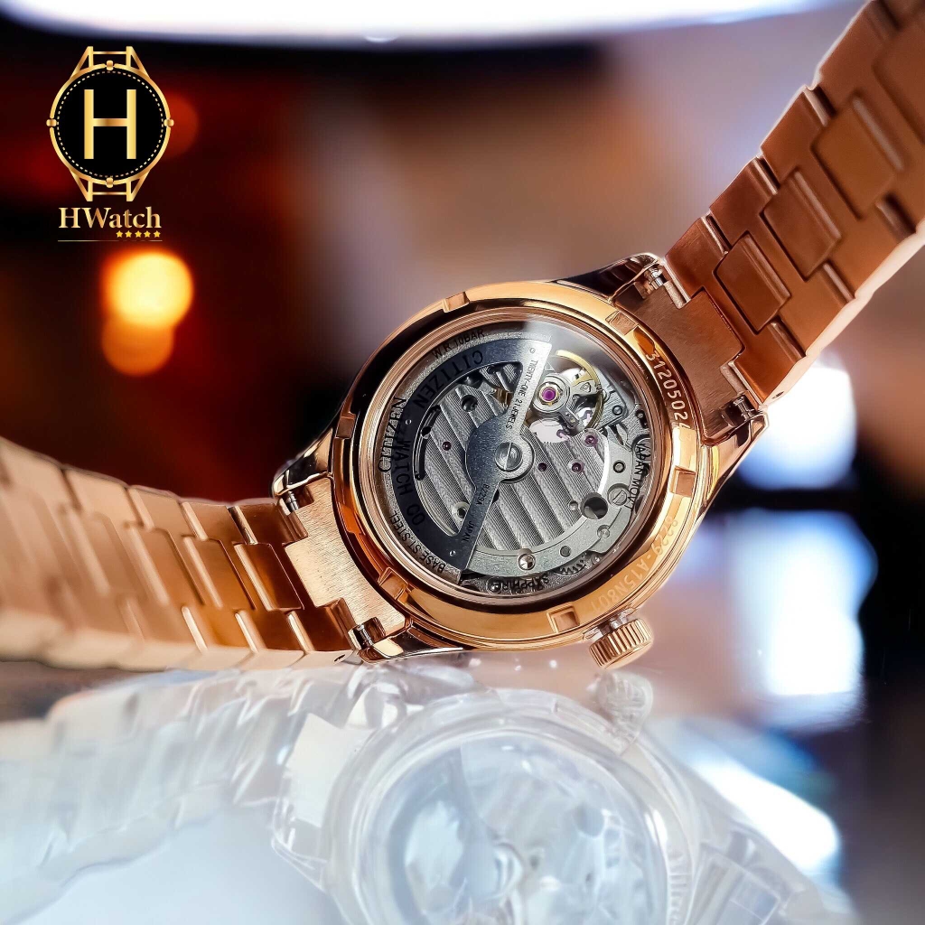 Đồng Hồ Nữ Citizen Automatic Mechanical Rose Open Heart PC1017-61Y
