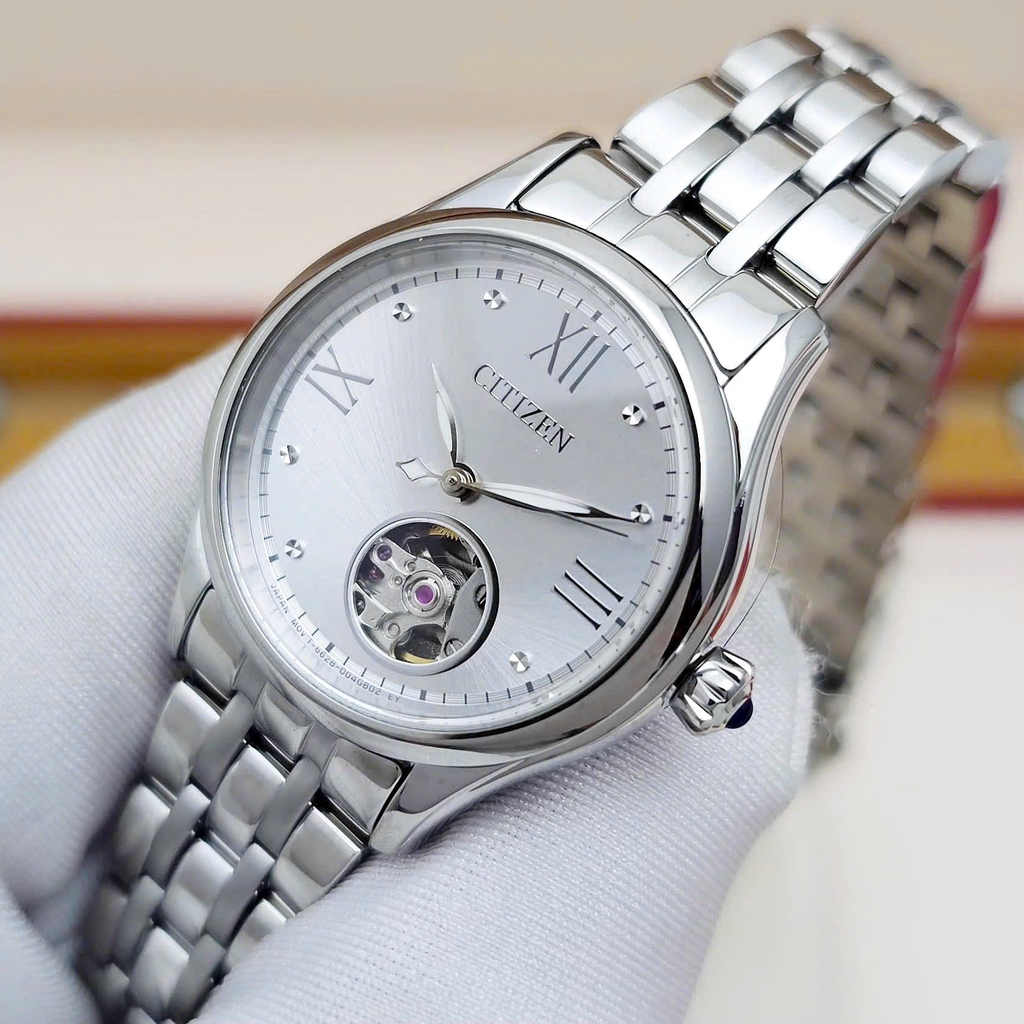 Đồng Hồ Nữ Citizen Automatic 28.5mm Open Heart PR1040-88A