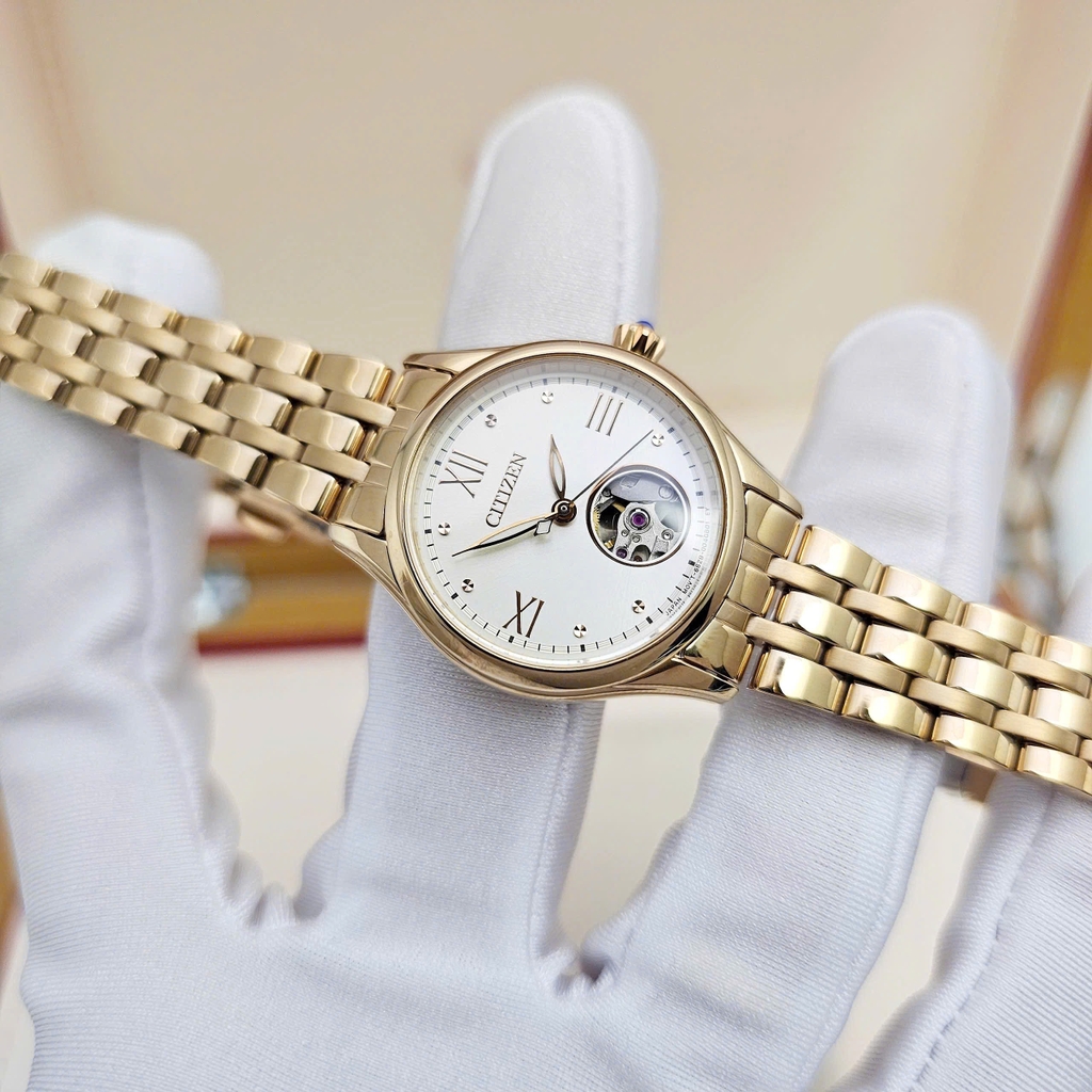 Đồng Hồ Nữ Citizen Automatic 28.5mm Open Heart PR1043-80P