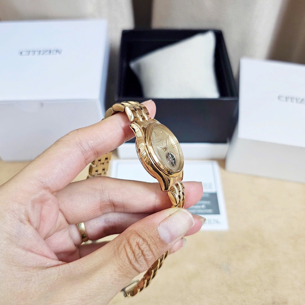 Đồng Hồ Nữ Citizen Automatic 28.5mm Open Heart PR1043-80P