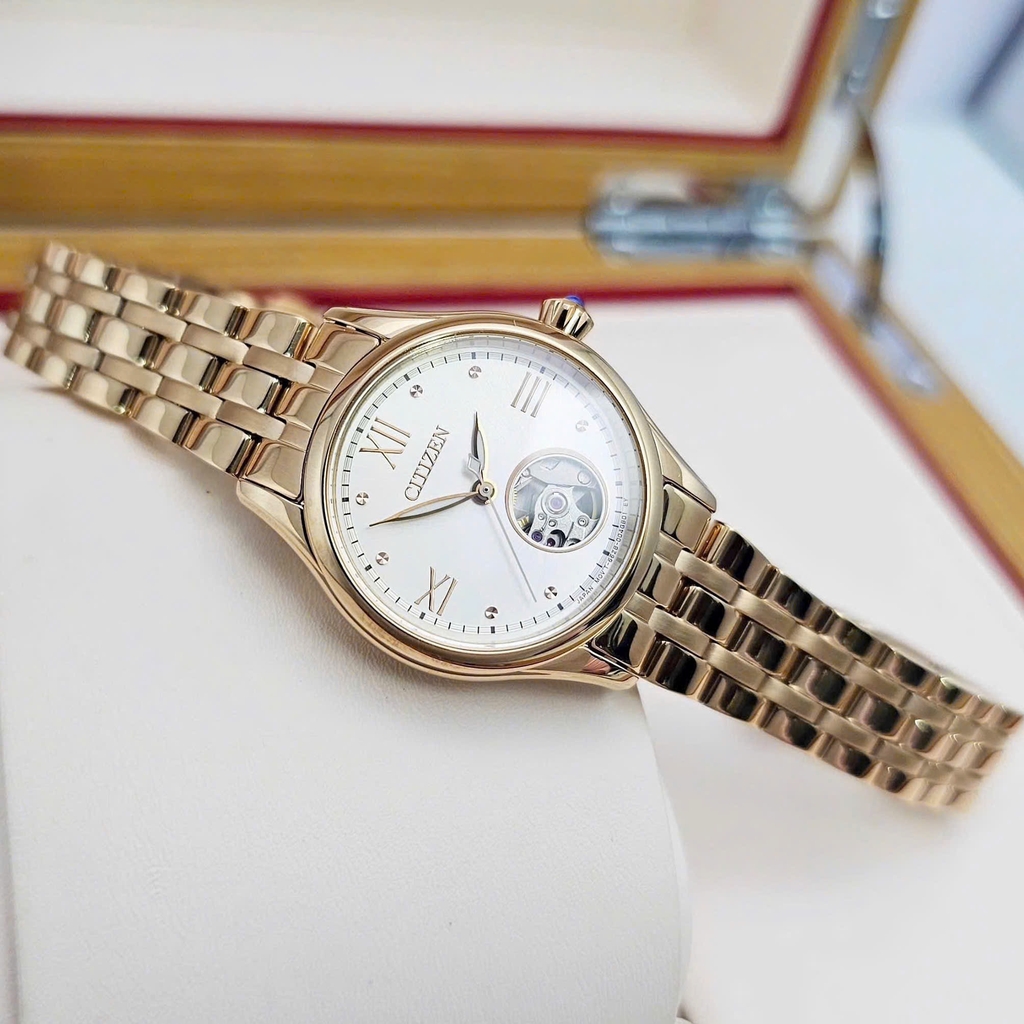 Đồng Hồ Nữ Citizen Automatic 28.5mm Open Heart PR1043-80P