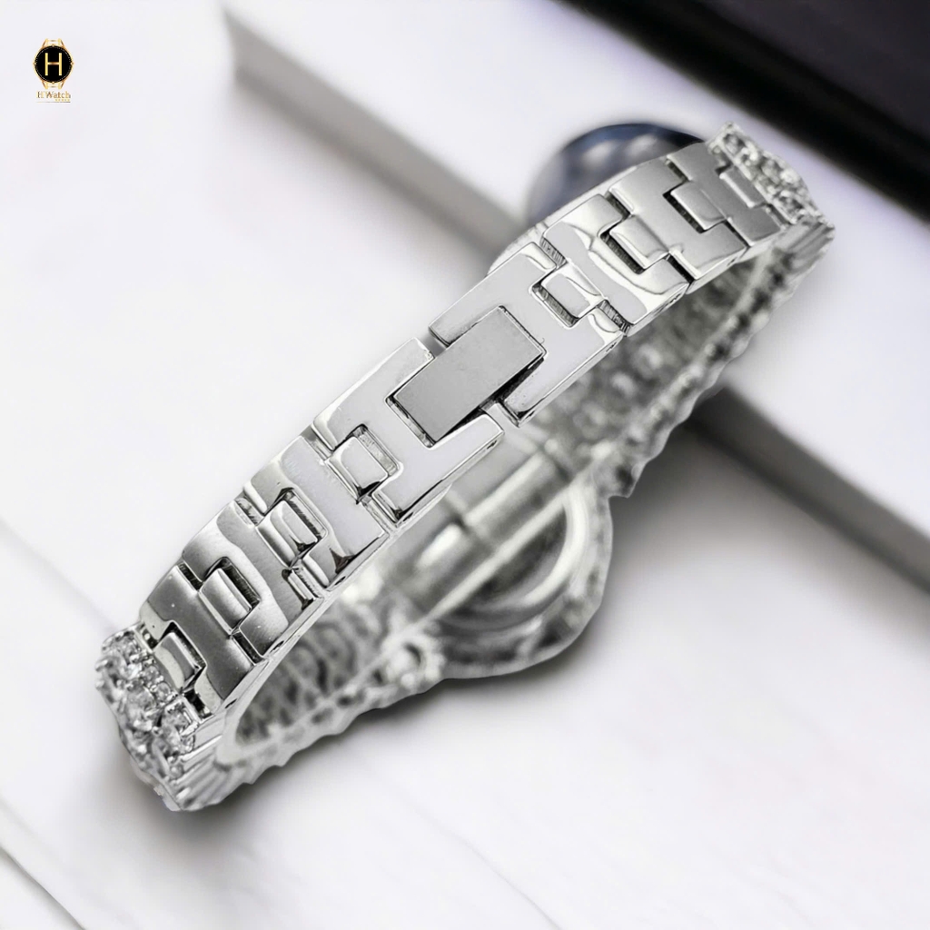 Đồng Hồ Nữ Royal Crown Quartz Đính Đá R2064 Thép Trắng