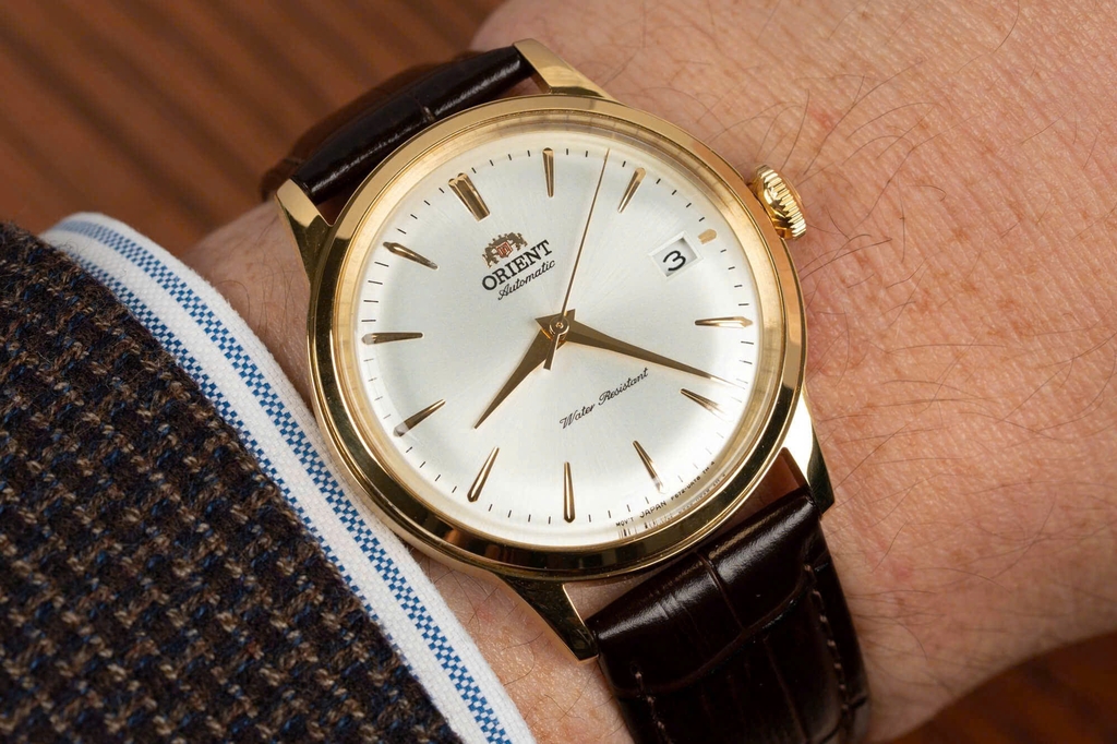 Đồng Hồ Nam Orient Automatic Contemporary Classic Bambino RA-AC0M01S30B ( RA-AC0M01S10B ) ( RA-AC0M01S ) Dây Da Nâu Thép Vàng Mặt Trắng