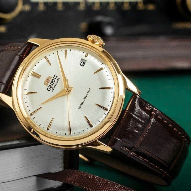 Đồng Hồ Nam Orient Automatic Contemporary Classic Bambino RA-AC0M01S30B ( RA-AC0M01S10B ) ( RA-AC0M01S ) Dây Da Nâu Thép Vàng Mặt Trắng