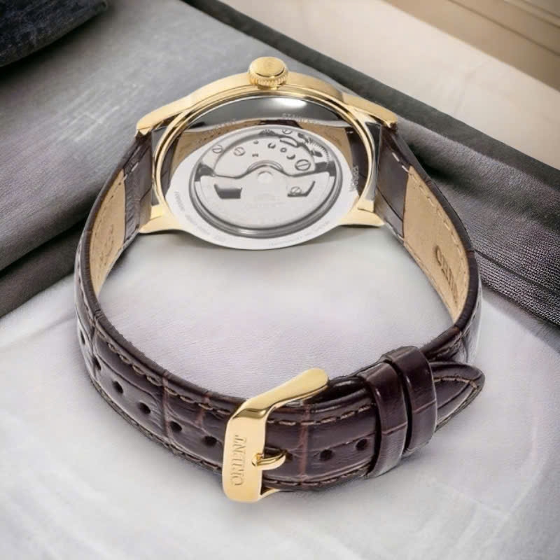 Đồng Hồ Nam Orient Automatic Contemporary Classic Bambino RA-AC0M01S30B ( RA-AC0M01S10B ) ( RA-AC0M01S ) Dây Da Nâu Thép Vàng Mặt Trắng