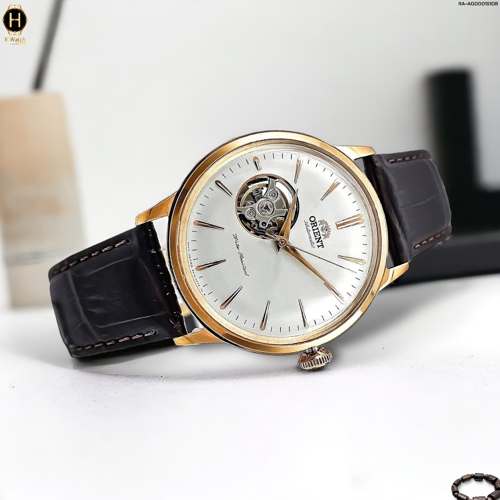 Đồng Hồ Nam Orient Automatic RA-AG0001S RA-AG0001S10B RA-AG0001S00C RN-AG0004S Dây Da Vỏ Vàng Mặt Trắng Thanh Lịch