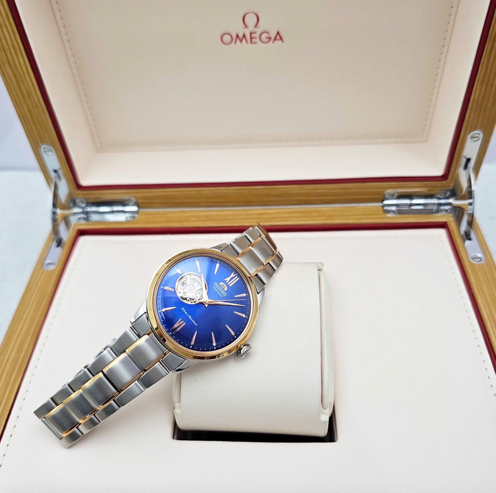Đồng Hồ Nam Orient Automatic Bambino Open Heart Demi Rose BLue RA-AG0433L RA-AG0433L00C RA-AG0433L10B