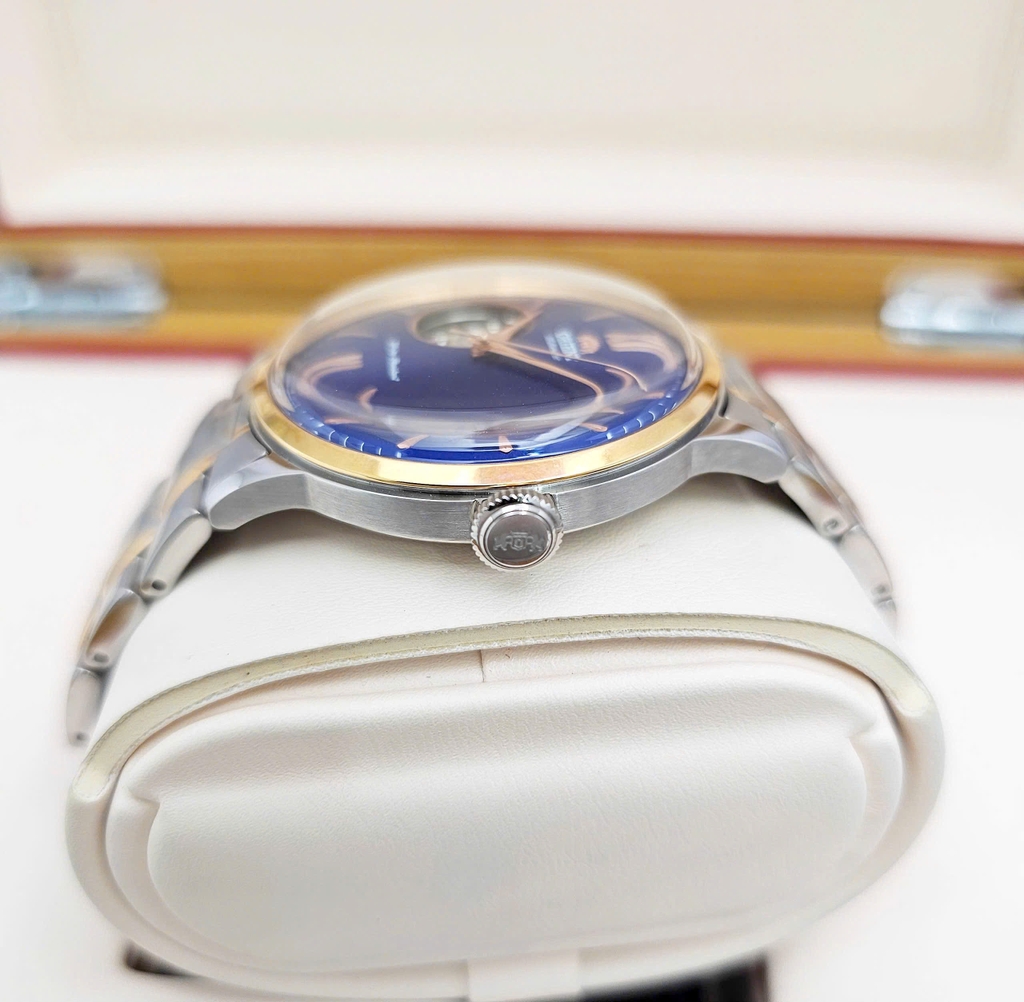 Đồng Hồ Nam Orient Automatic Bambino Open Heart Demi Rose BLue RA-AG0433L RA-AG0433L00C RA-AG0433L10B