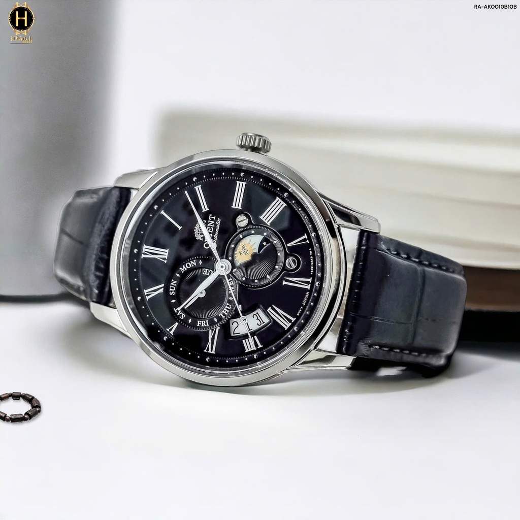 Đồng Hồ Nam Orient Automatic Sun And Moon Gen 3 Black RA-AK0010B10B ( RA-AK0010B00C ) ( RA-AK0010B ) ( RA-AK0010B30B )