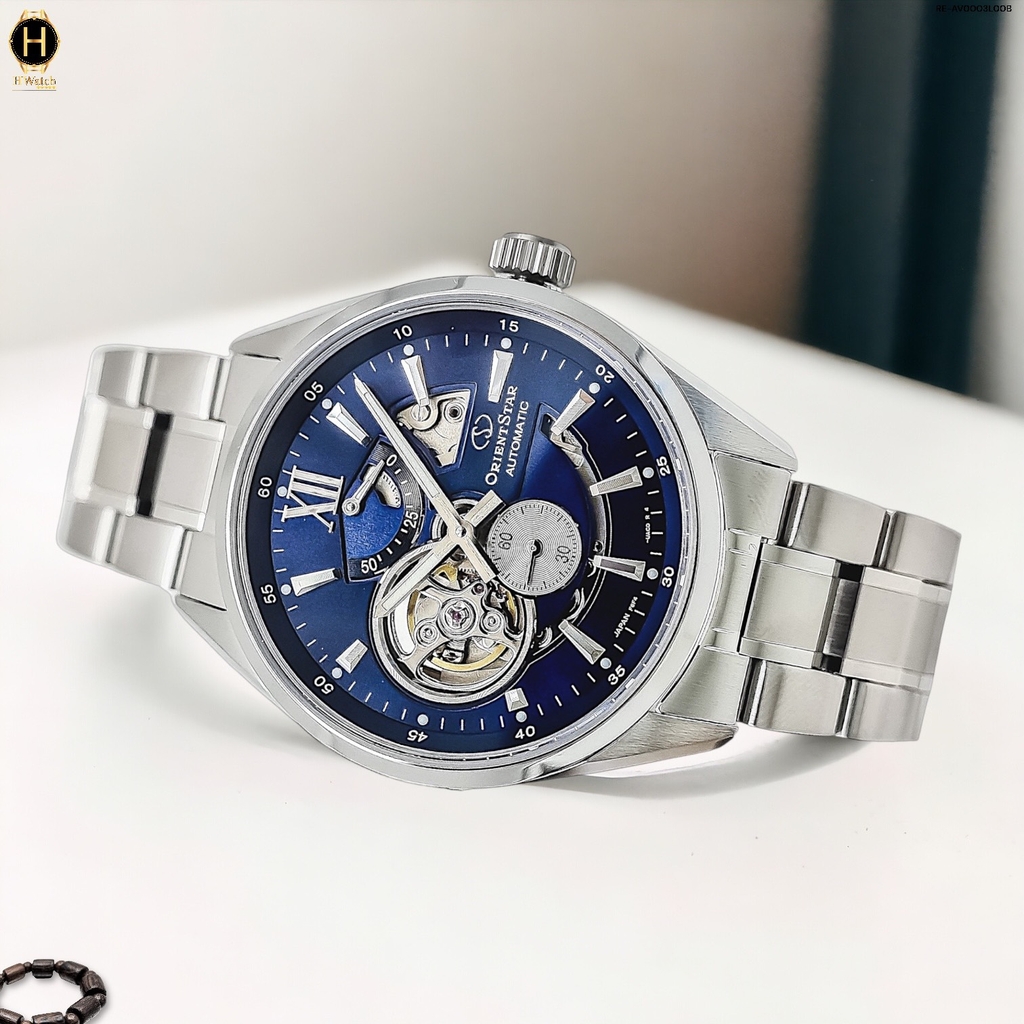 Đồng Hồ Nam Orient Star Automatic Semi Skeleton Joker Blue RE-AV0003L00B ( RE-AV0003L) ( RE-AV0003L00Z )