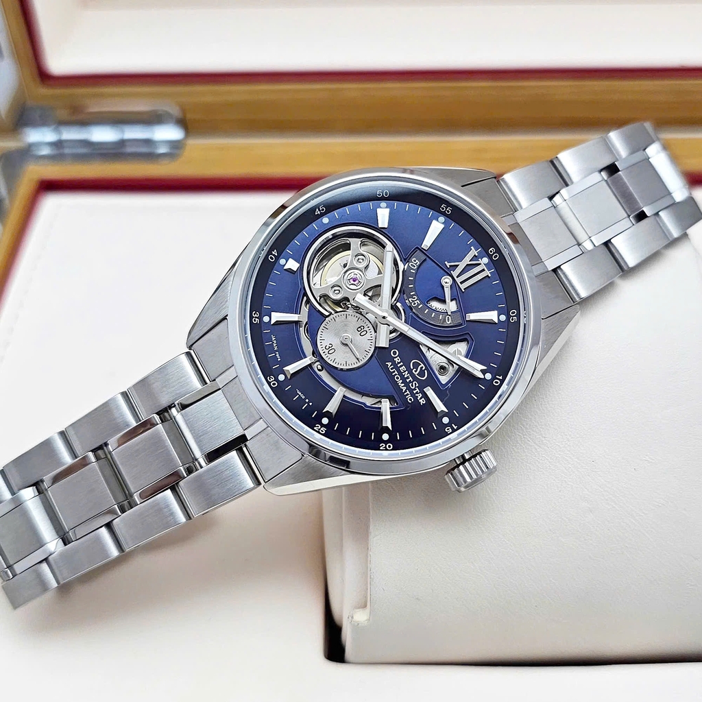 Đồng Hồ Nam Orient Star Automatic Semi Skeleton Joker Blue RE-AV0003L00B ( RE-AV0003L) ( RE-AV0003L00Z )