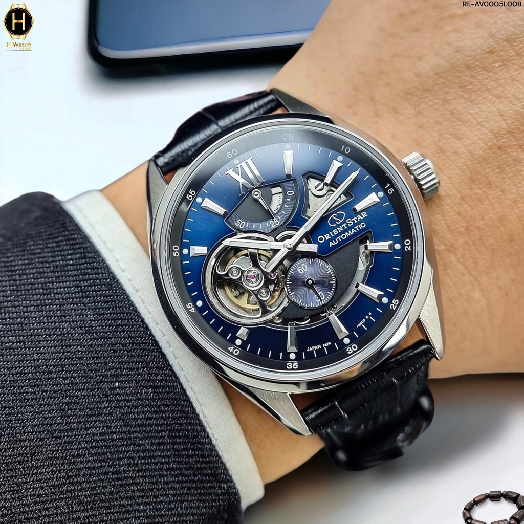 Đồng Hồ Nam Orient Star Automatic Semi Skeleton Joker Blue RE-AV0005L00B ( RE-AV0005L00Z ) ( RE-AV0005L )
