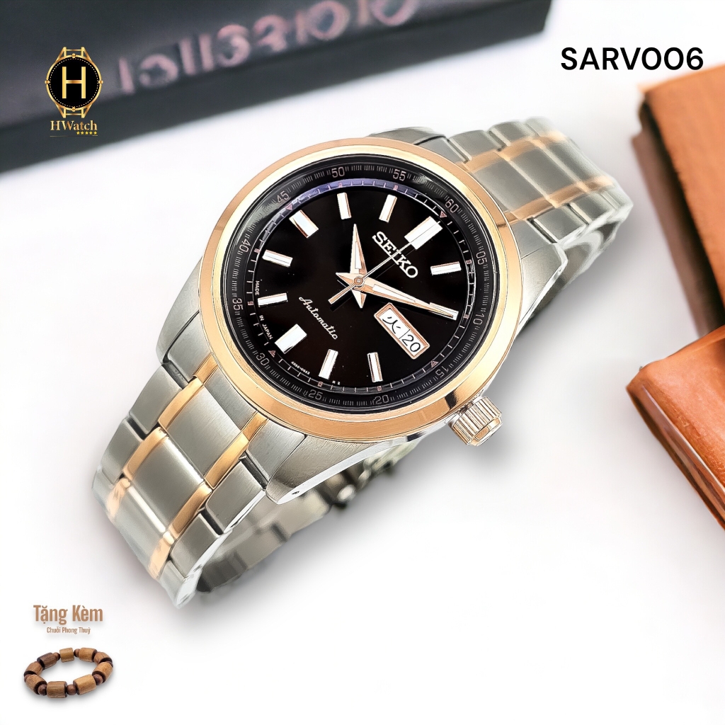 Đồng Hồ Nam Seiko Automatic SARV006 Demi Rose Mặt Đen