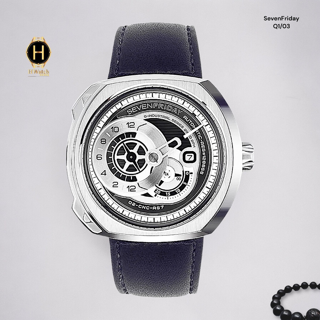 Đồng Hồ Nam SevenFriday Automatic  Q1/03 Dây Da Mặt Trắng.
