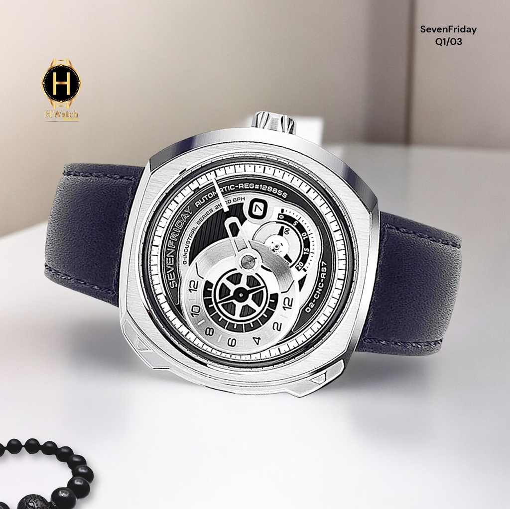 Đồng Hồ Nam SevenFriday Automatic  Q1/03 Dây Da Mặt Trắng.