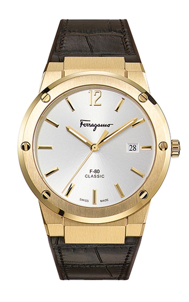 Đồng Hồ Nam Salvatore Ferragamo Quartz SFDT00419 Dây Da Vỏ Vàng Mặt Trắng Sapphire