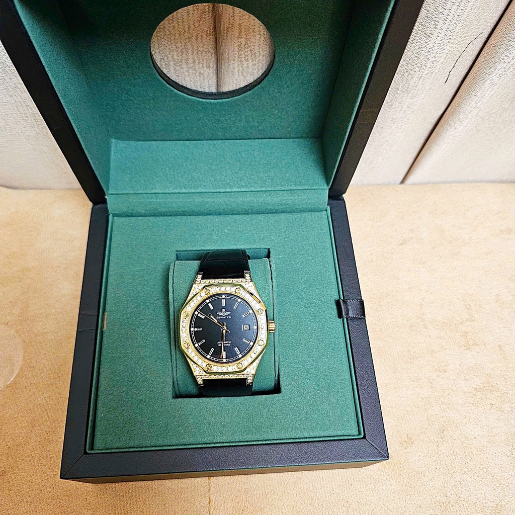 Đồng Hồ Nam SRWATCH Automatic Limited SG99993.4601GLA Dây Da Vỏ Vàng Mặt Đen Sapphire