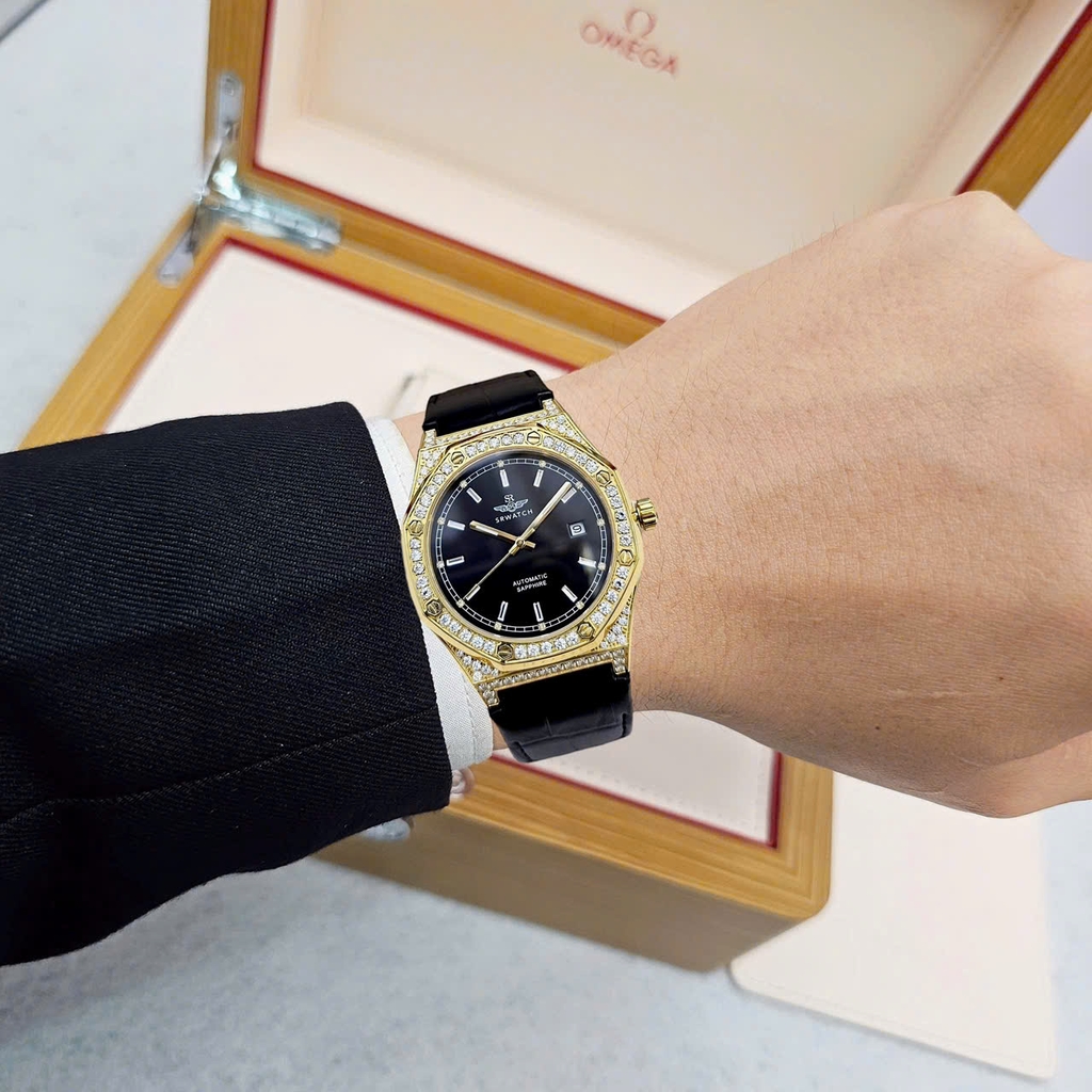 Đồng Hồ Nam SRWATCH Automatic Limited SG99993.4601GLA Dây Da Vỏ Vàng Mặt Đen Sapphire