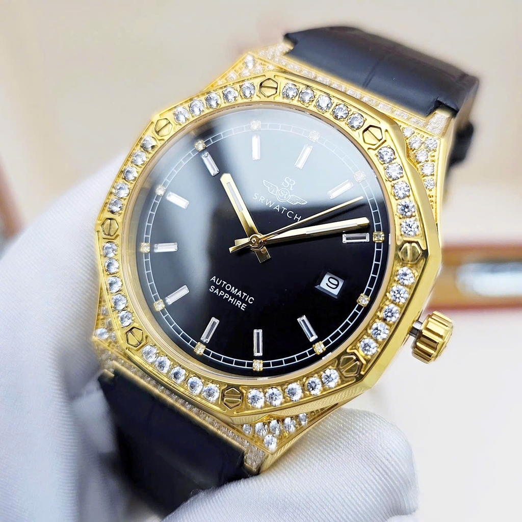 Đồng Hồ Nam SRWATCH Automatic Limited SG99993.4601GLA Dây Da Vỏ Vàng Mặt Đen Sapphire