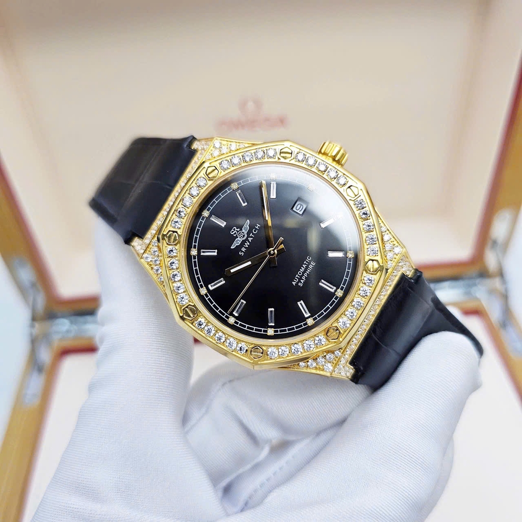 Đồng Hồ Nam SRWATCH Automatic Limited SG99993.4601GLA Dây Da Vỏ Vàng Mặt Đen Sapphire
