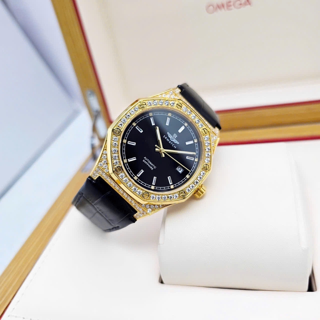 Đồng Hồ Nam SRWATCH Automatic Limited SG99993.4601GLA Dây Da Vỏ Vàng Mặt Đen Sapphire