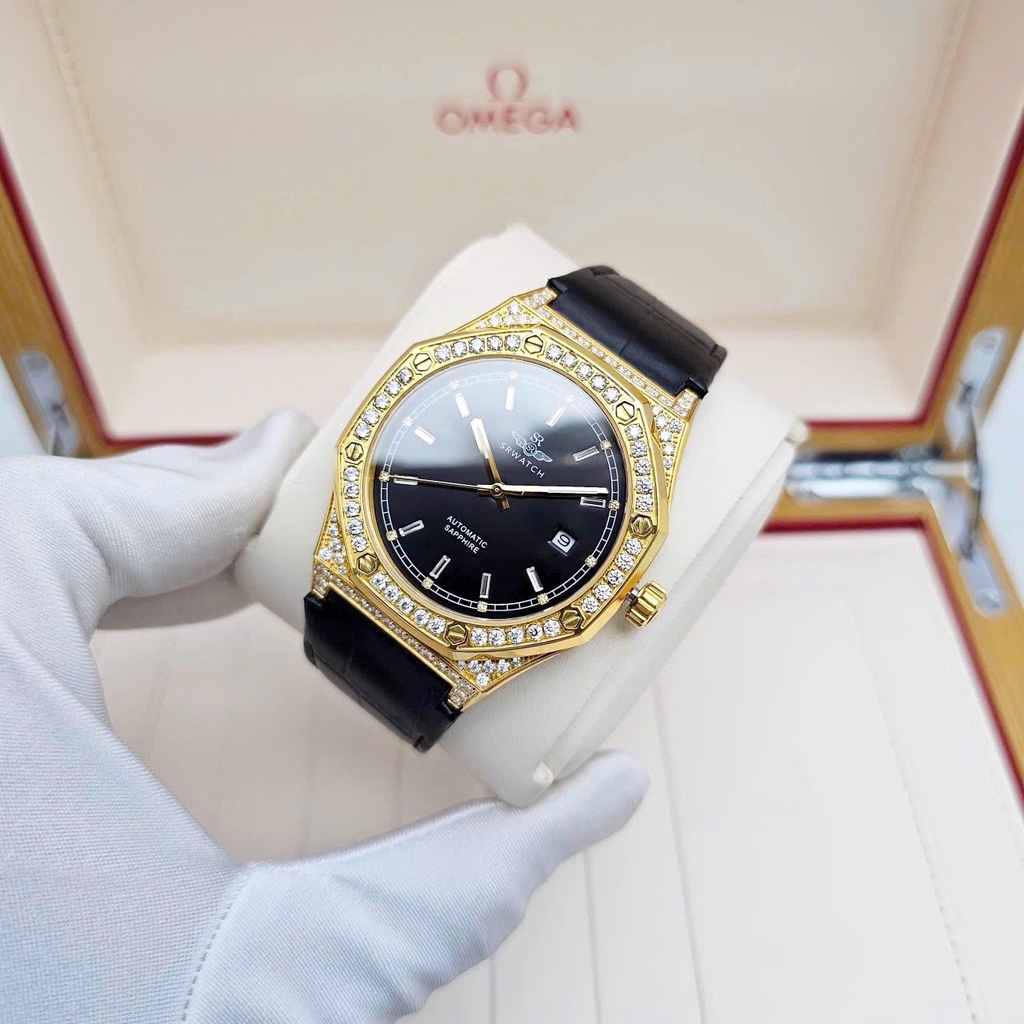 Đồng Hồ Nam SRWATCH Automatic Limited SG99993.4601GLA Dây Da Vỏ Vàng Mặt Đen Sapphire