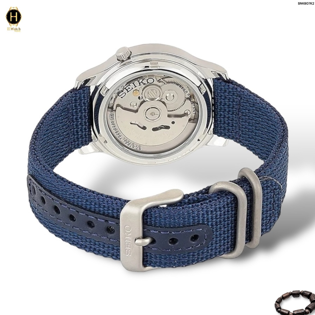 Đồng Hồ Nam Seiko 5 Automatic Sports Quân Đội Blue SNK807K2 ( SNK807K ) Dây Vải Mặt Xanh Lam
