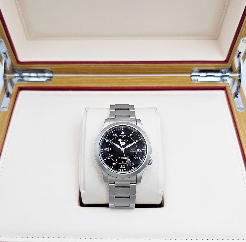 Đồng Hồ Nam Seiko 5 Automatic Sports SNK809K1 ( SNK809 ) Dây Thép Mặt Đen