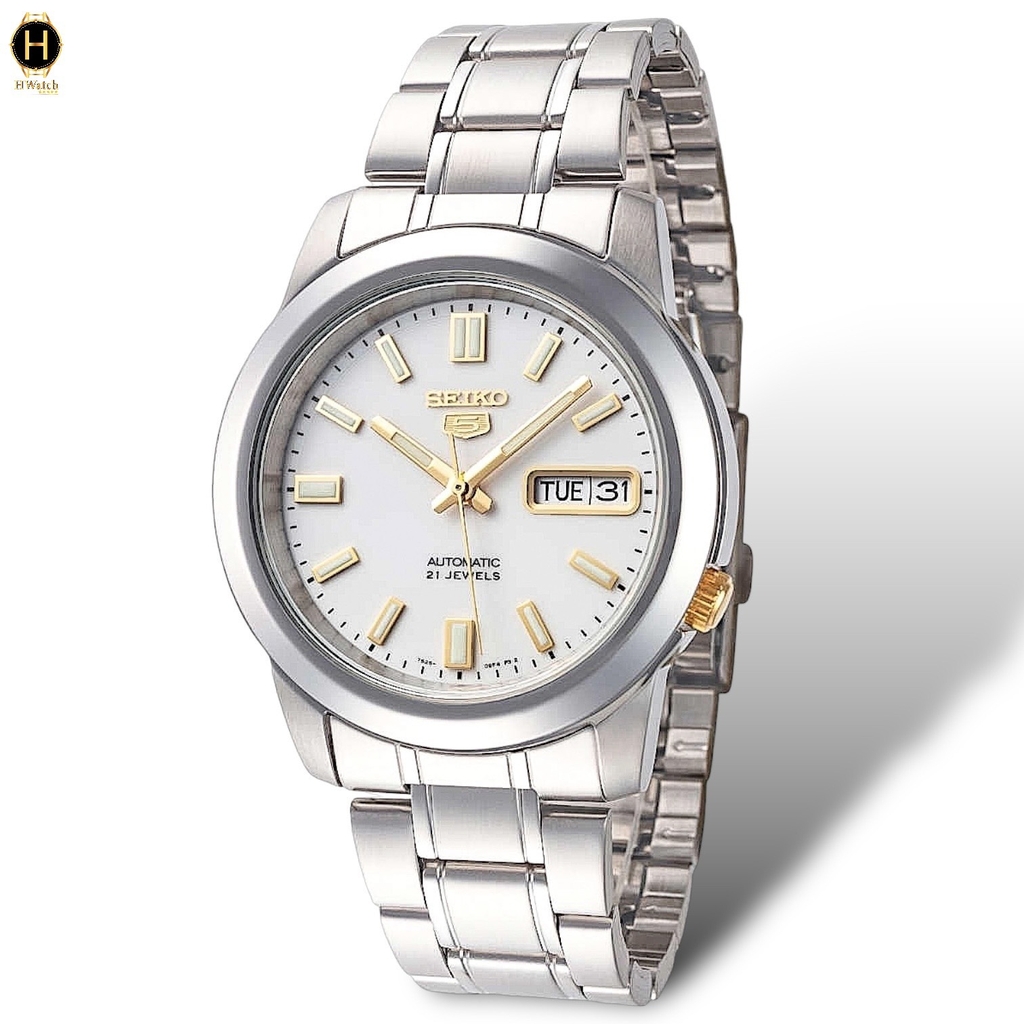Đồng Hồ Nam Seiko 5 Automatic Sports Quân Đội SNKK07K1 Dây Thép Mặt Trắng