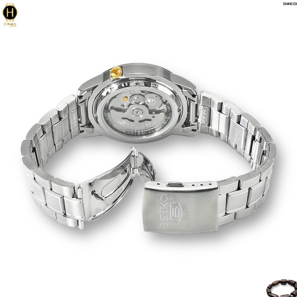 Đồng Hồ Nam Seiko 5 Automatic Sports Quân Đội SNKK07K1 Dây Thép Mặt Trắng