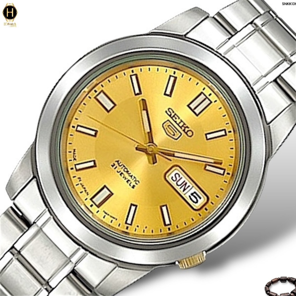 Đồng Hồ Nam Seiko 5 Automatic Sports SNKK13K1 Dây Thép Mặt Vàng