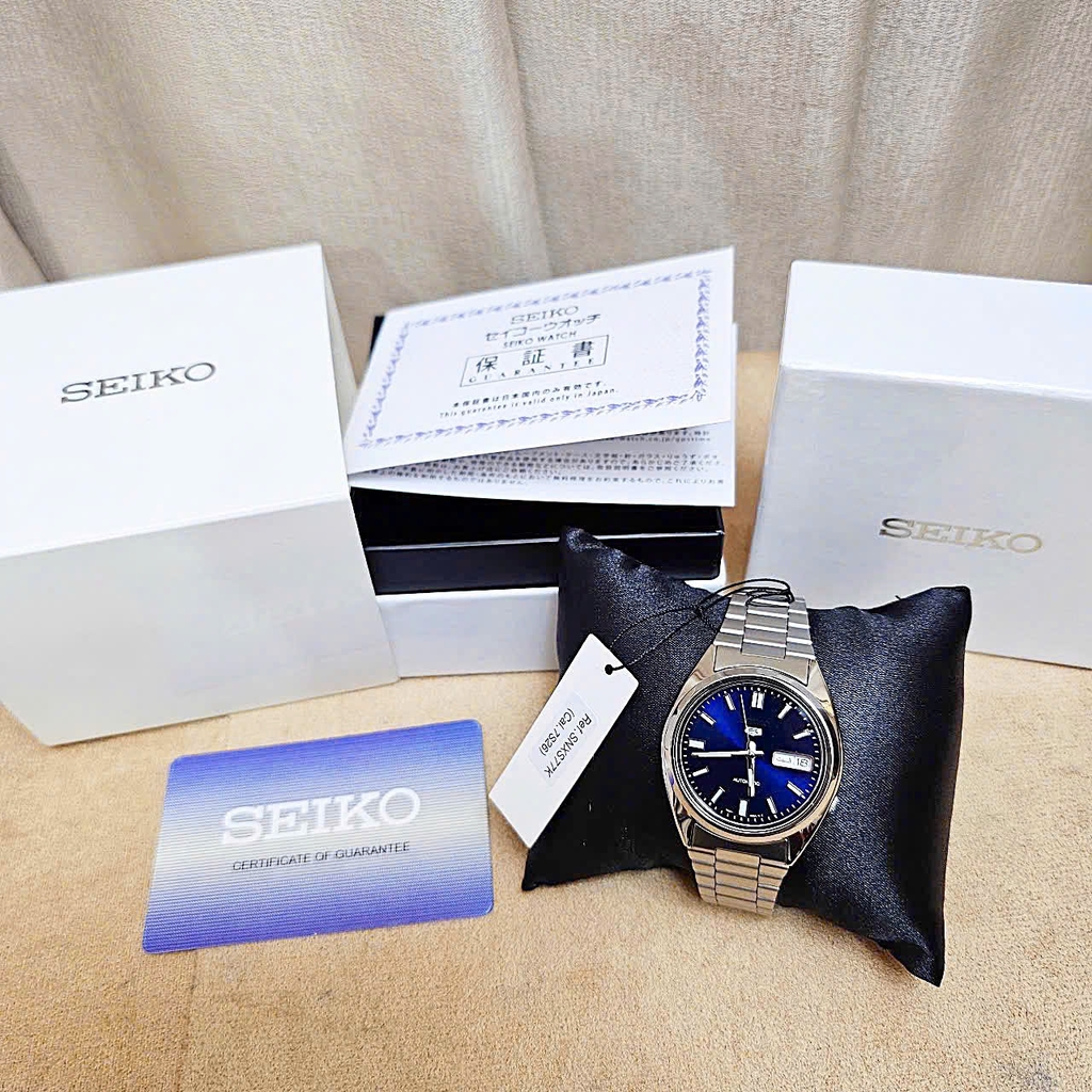 Đồng Hồ Nam Seiko Automatic SNXS77K1 Dây Thép Vỏ Trắng Mặt Xanh