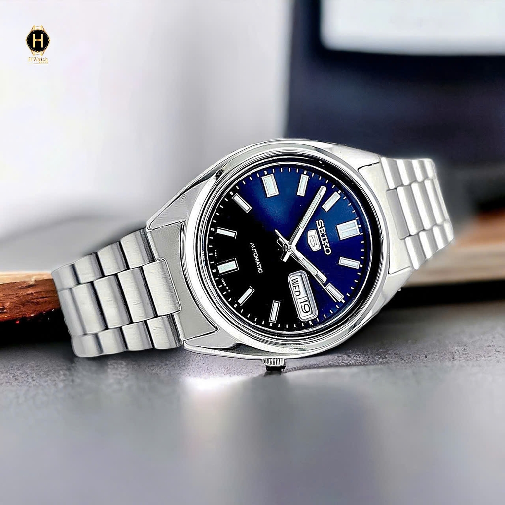 Đồng Hồ Nam Seiko Automatic SNXS77K1 Dây Thép Vỏ Trắng Mặt Xanh