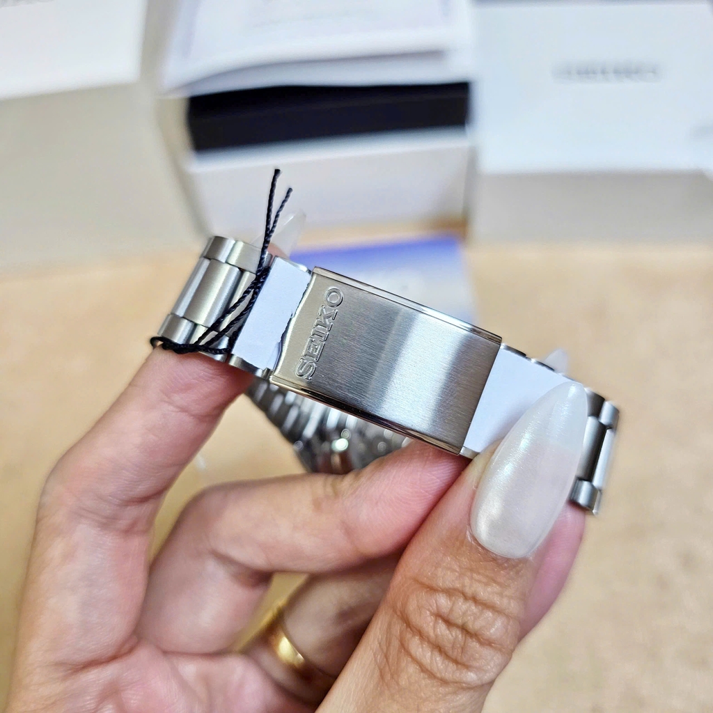 Đồng Hồ Nam Seiko Automatic SNXS77K1 Dây Thép Vỏ Trắng Mặt Xanh