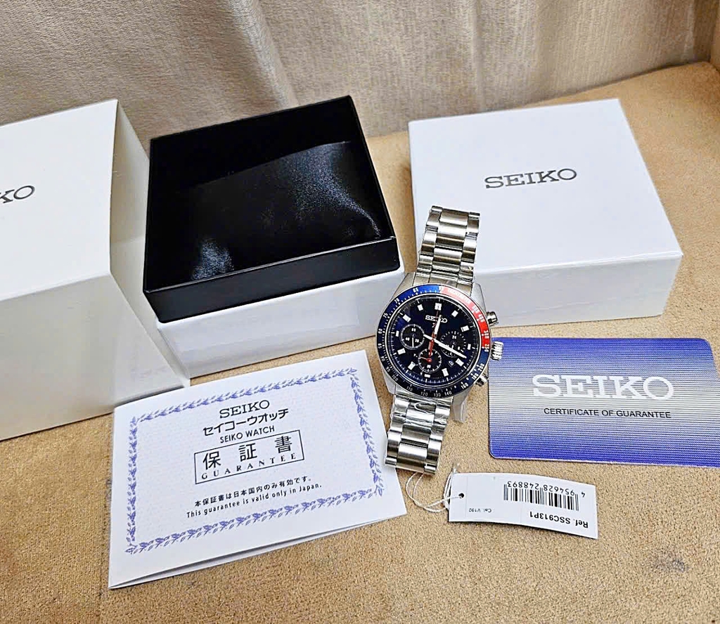 Đồng Hồ Nam Seiko Quartz Solar Prospex Speedtimer SSC913P1 ( SSC913 ) Dây Thép Mặt Xanh Dương