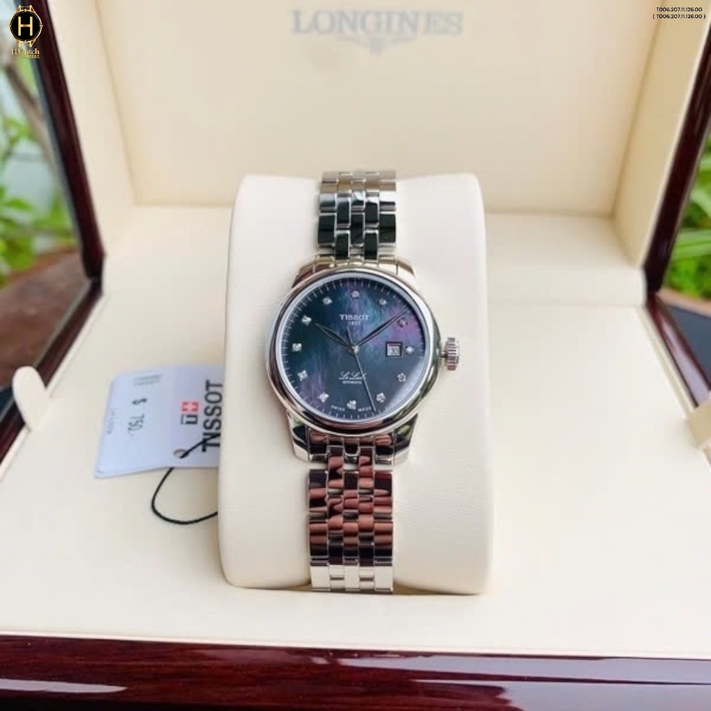 Đồng Hồ Nữ Tissot Automatic Le Locle T006.207.11.126.00 ( T006.207.11.126.00 ) Dây Thép Mặt Đen Sapphire