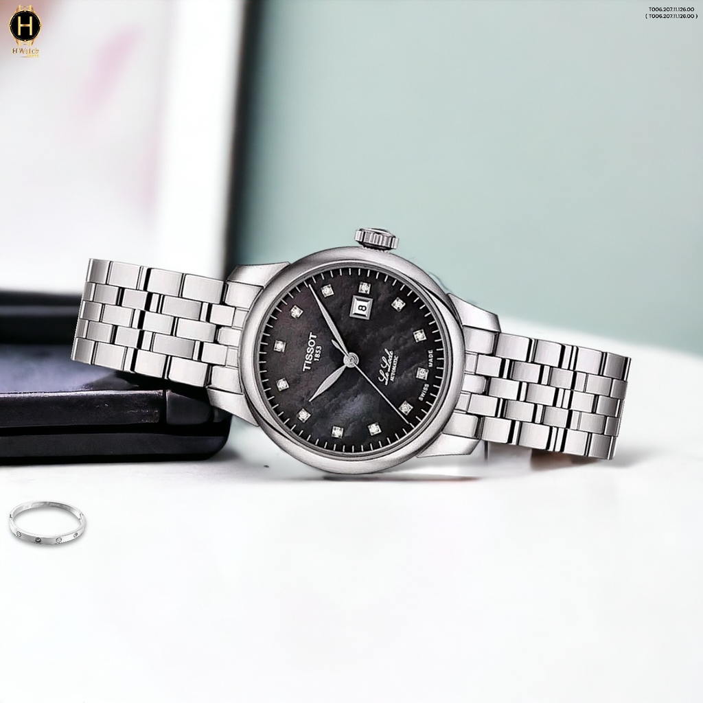 Đồng Hồ Nữ Tissot Automatic Le Locle T006.207.11.126.00 ( T006.207.11.126.00 ) Dây Thép Mặt Đen Sapphire
