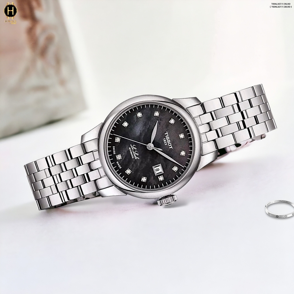 Đồng Hồ Nữ Tissot Automatic Le Locle T006.207.11.126.00 ( T006.207.11.126.00 ) Dây Thép Mặt Đen Sapphire