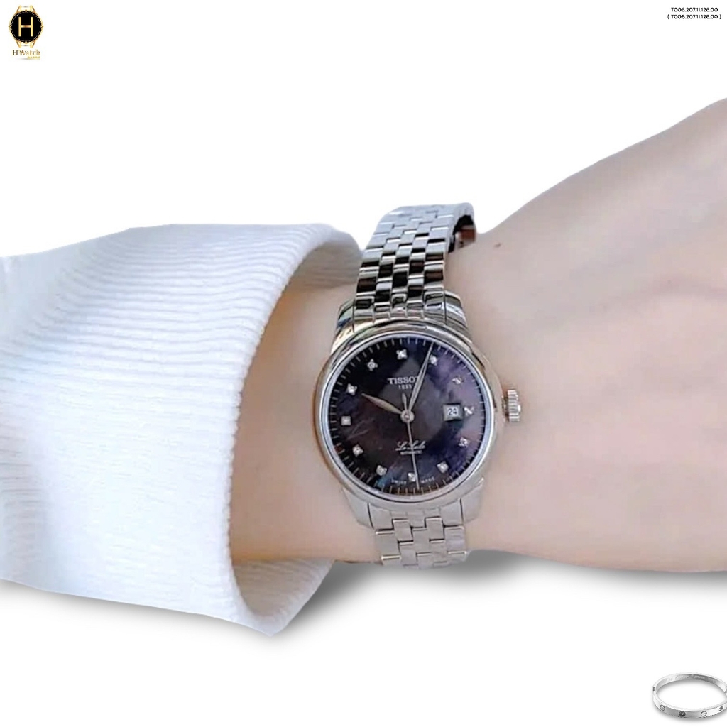 Đồng Hồ Nữ Tissot Automatic Le Locle T006.207.11.126.00 ( T006.207.11.126.00 ) Dây Thép Mặt Đen Sapphire