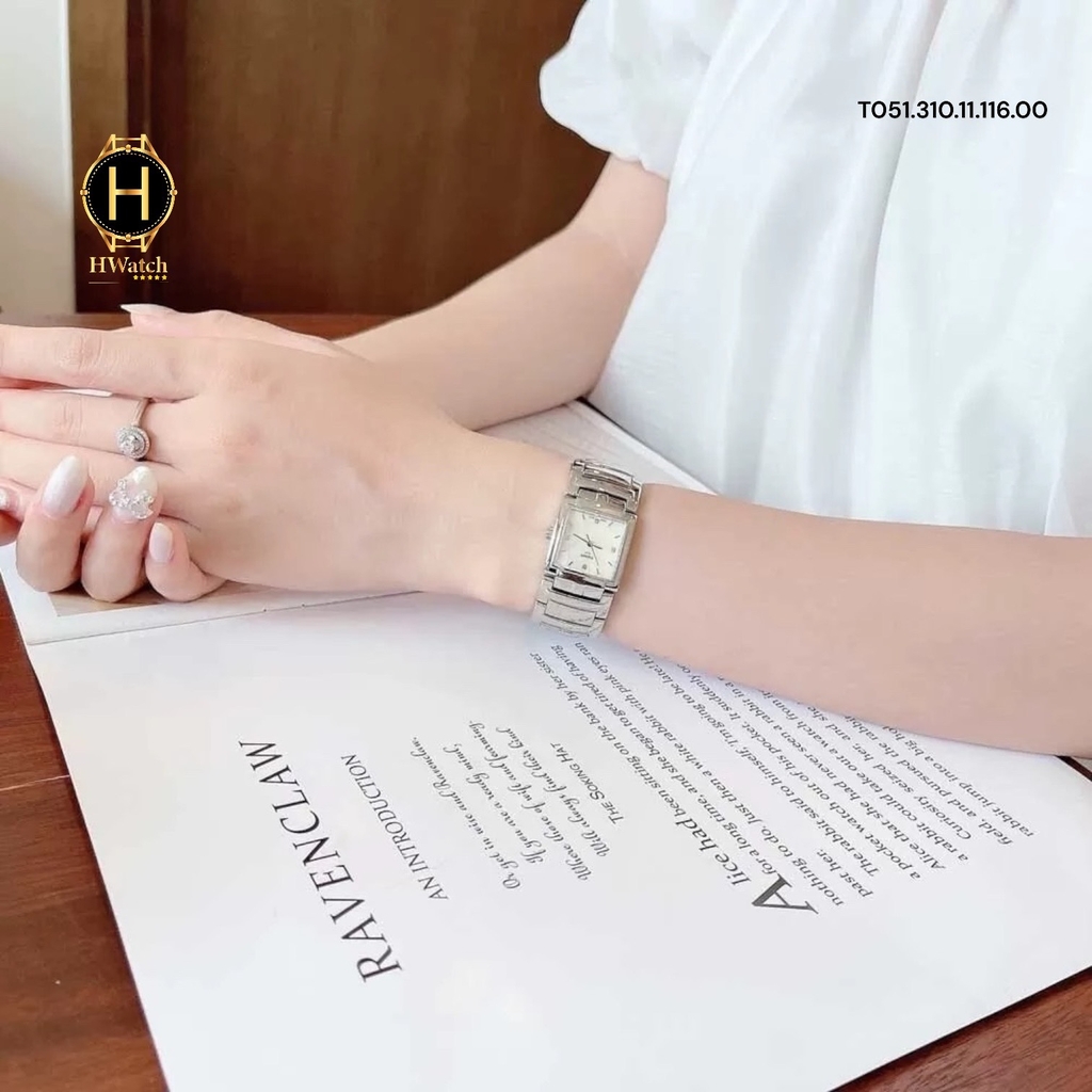 Đồng Hồ Nữ Tissot Quartz T051.310.11.116.00 Vuông Diamond Dây Thép Mặt Trắng