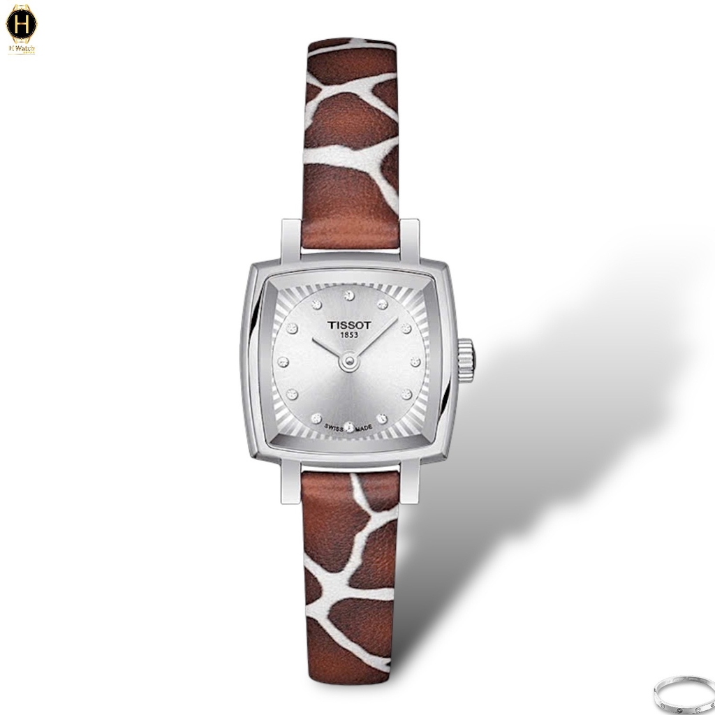 Đồng Hồ Nữ Tissot Quartz Lovely T058.109.17.036.00 ( T0581091703600 ) Dây Da Mặt Trắng Vuông Sapphire